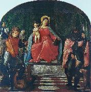 Francesco Vecellio Vierge a l'Enfant entre saint Michel et saint Roch Sweden oil painting artist